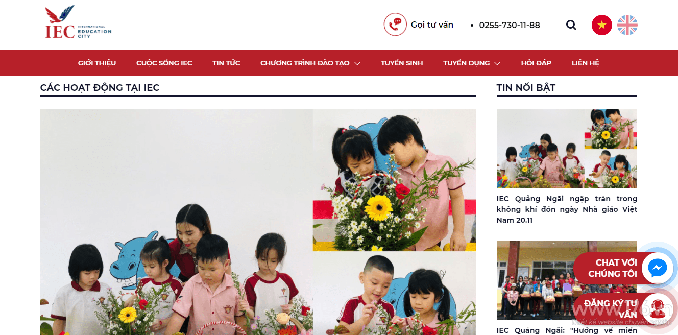 Thiết kế website giáo dục Quảng Ngãi