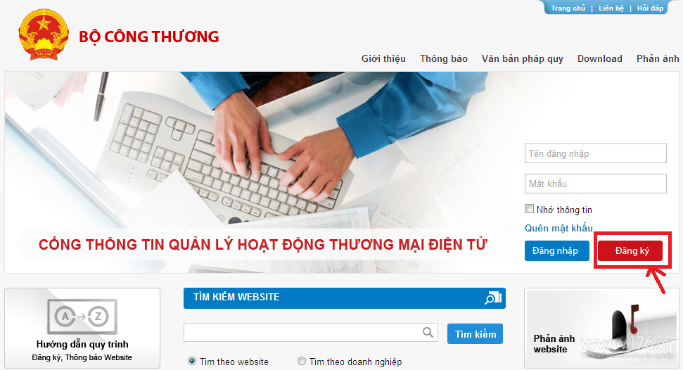dang ky website voi bo cong thuong o quang ngai